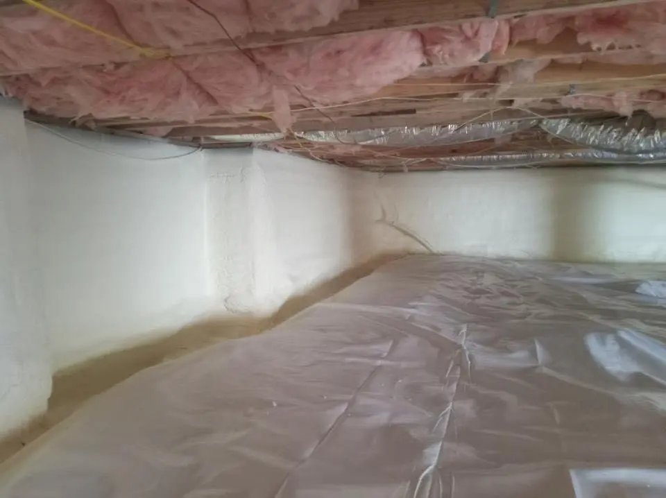 Crawl space encapsulation with closed-cell spray foam for Roof Waterproofing in Sutton
